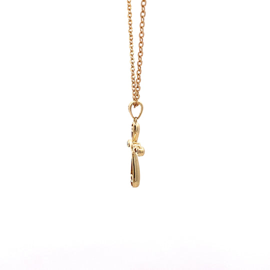Elegant 9ct Gold Diamond Cross Pendant