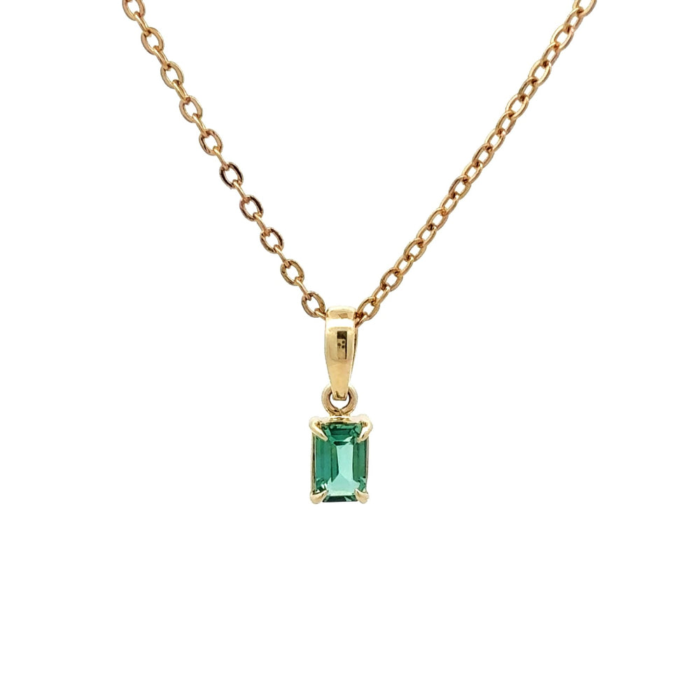 9ct Yellow Gold Green Tourmaline Pendant
