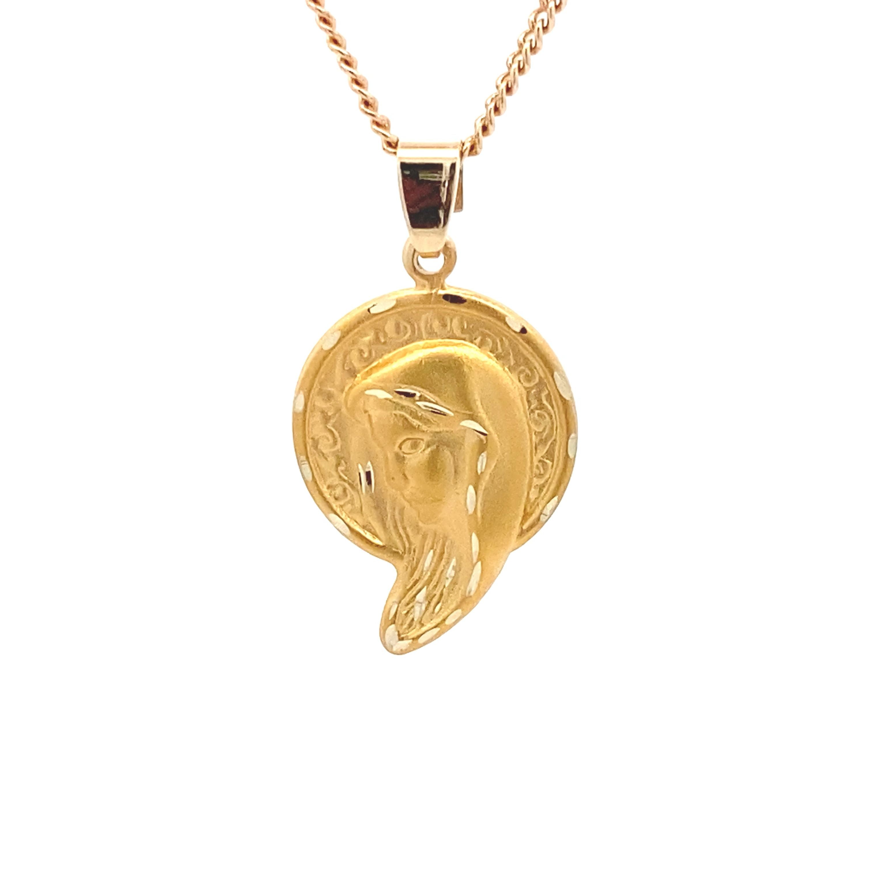 9ct Gold Virgin Mary / Mother Mary / Madonna Pendant – Elegant Spiritual Icon