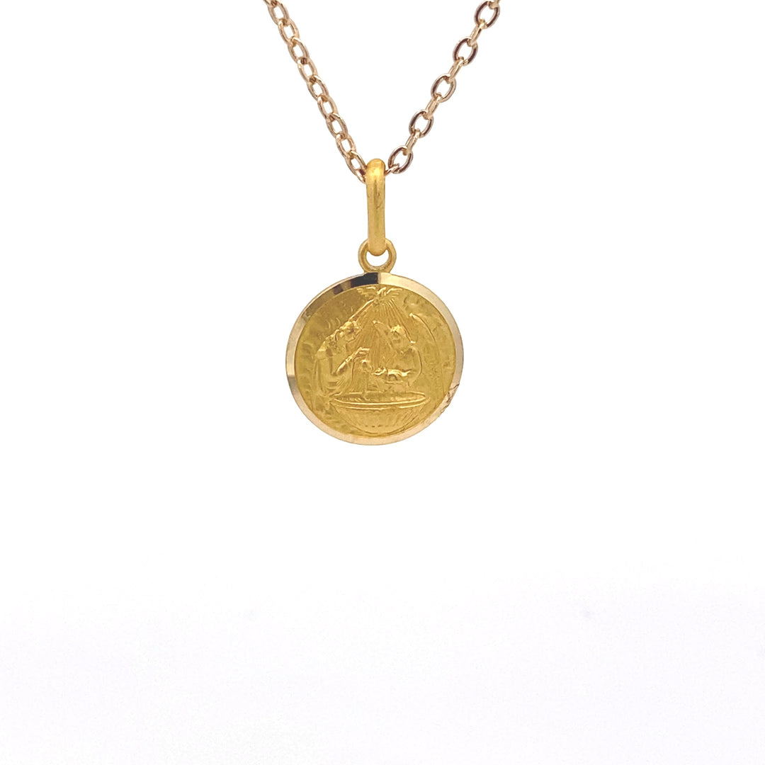 18ct Yellow Gold Baptismal Medallion