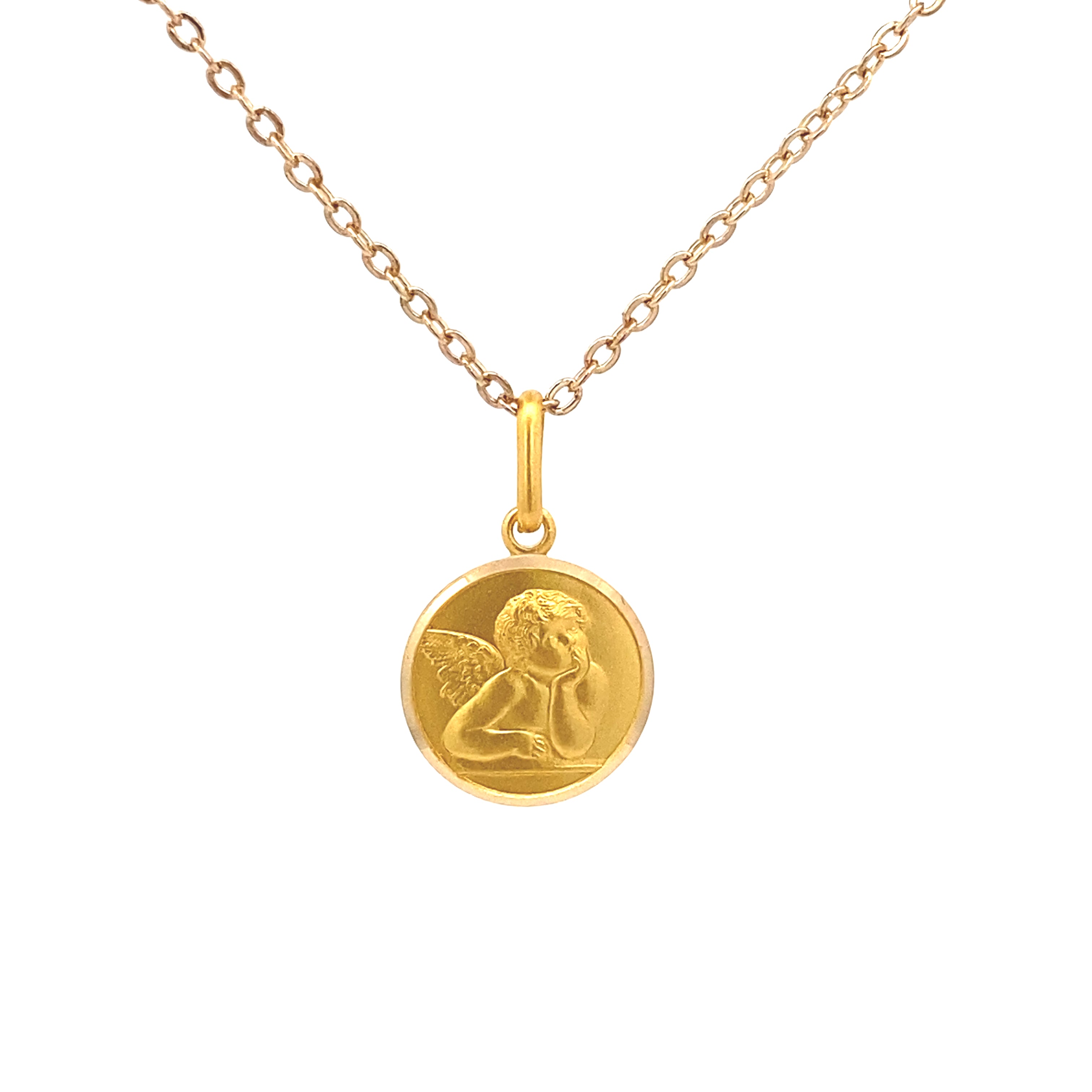 18ct Yellow Gold Guardian Angel Medallion