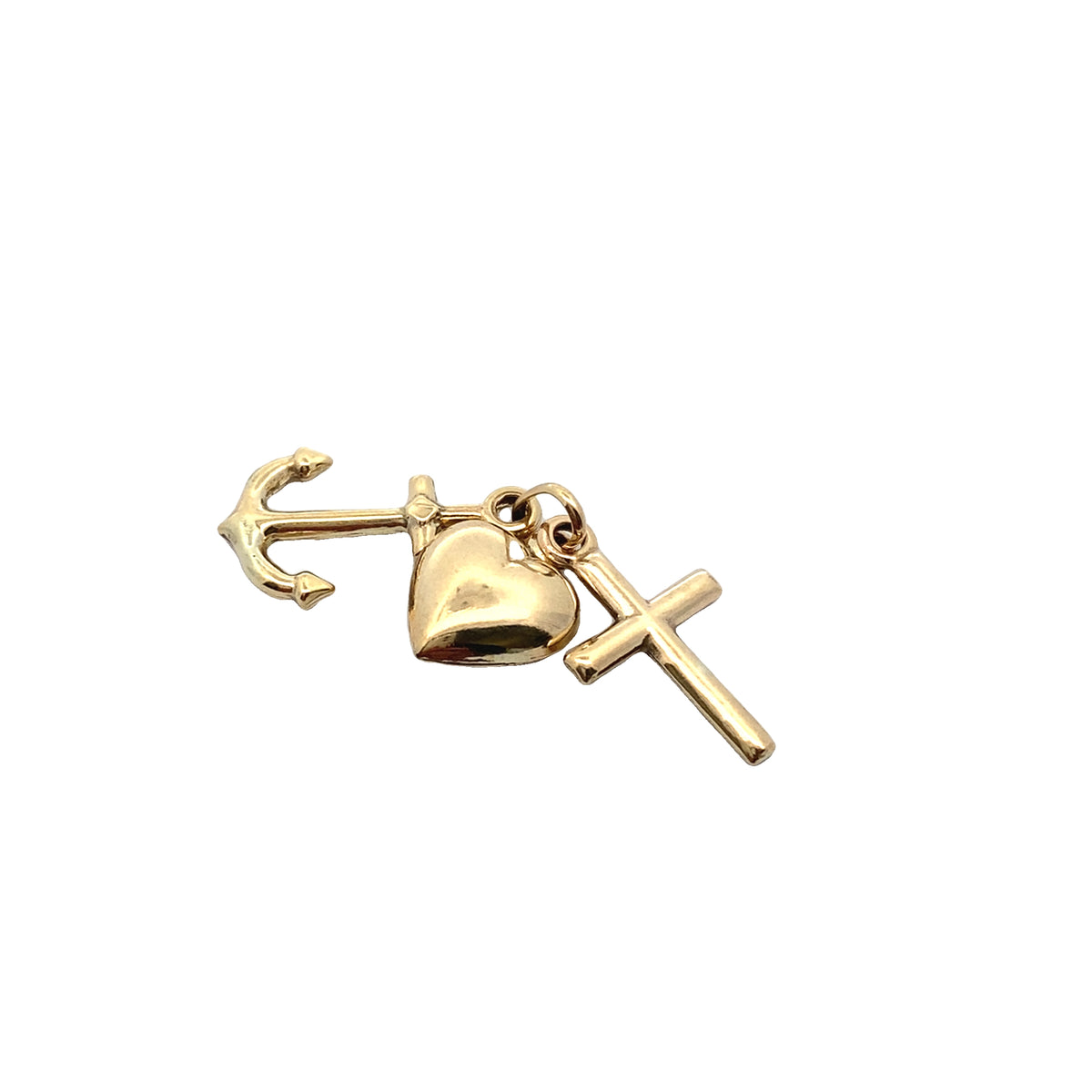 9ct Yellow Gold Faith, Hope & Charity Medallion Pendants