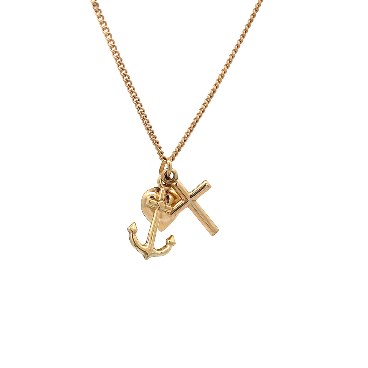 9ct Yellow Gold Faith, Hope & Charity Medallion Pendants