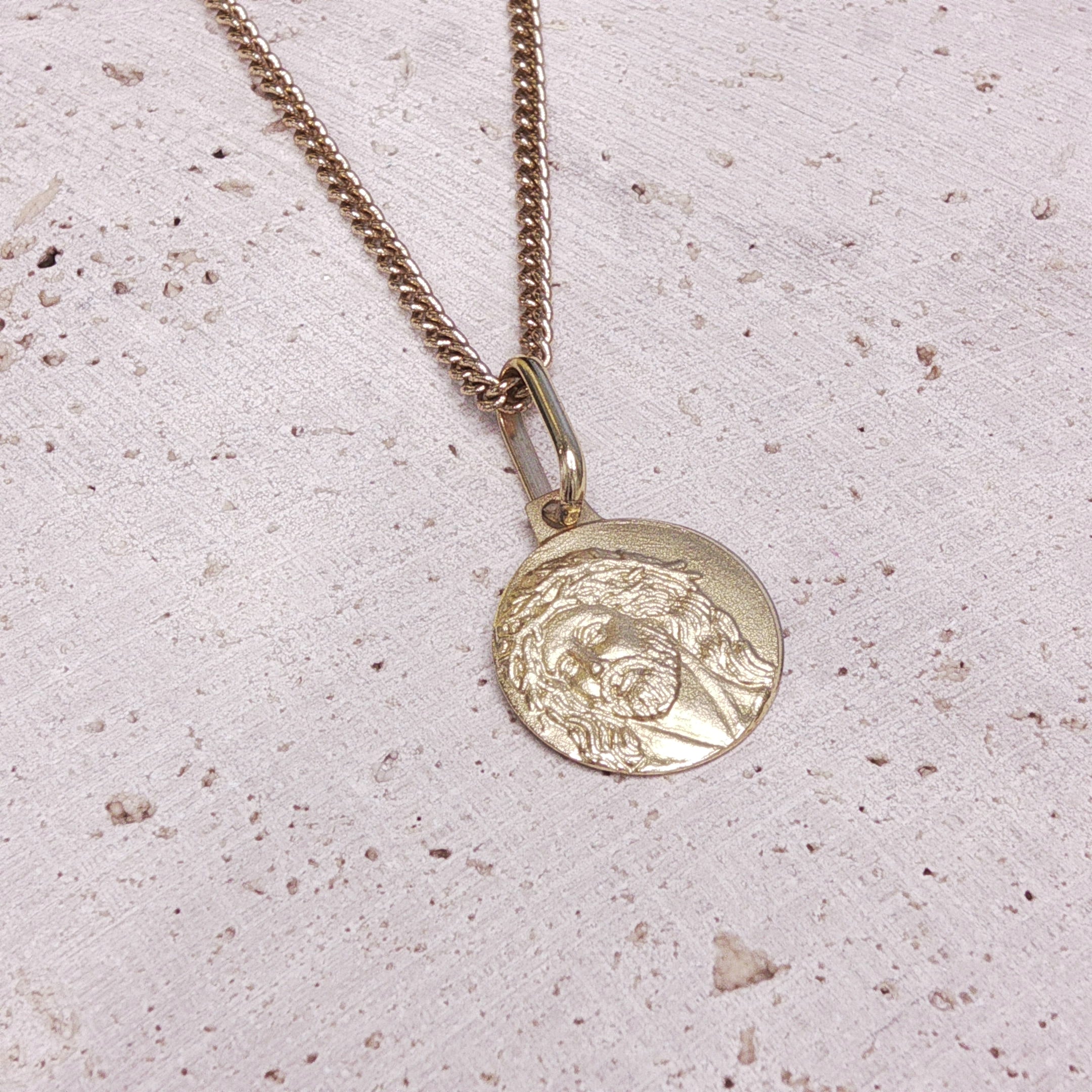 Gold Jesus Medallion