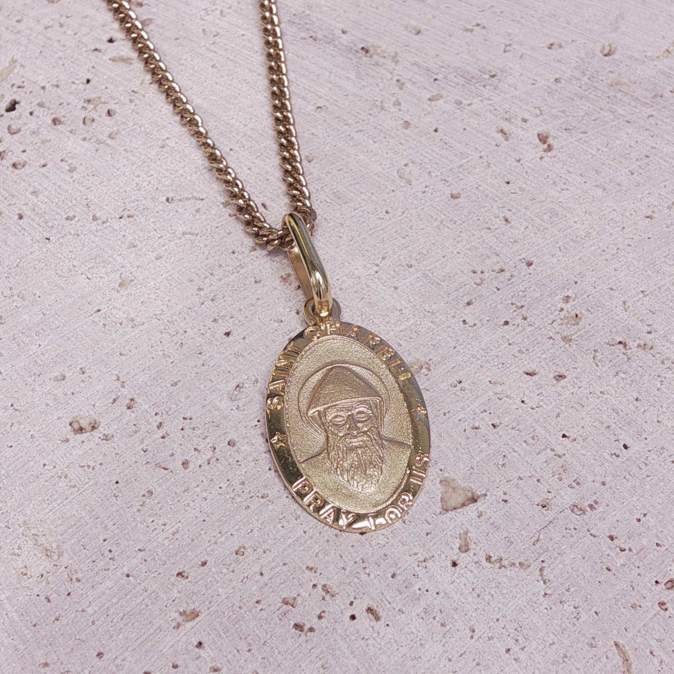 18ct Yellow Gold Saint Charbel Medallion