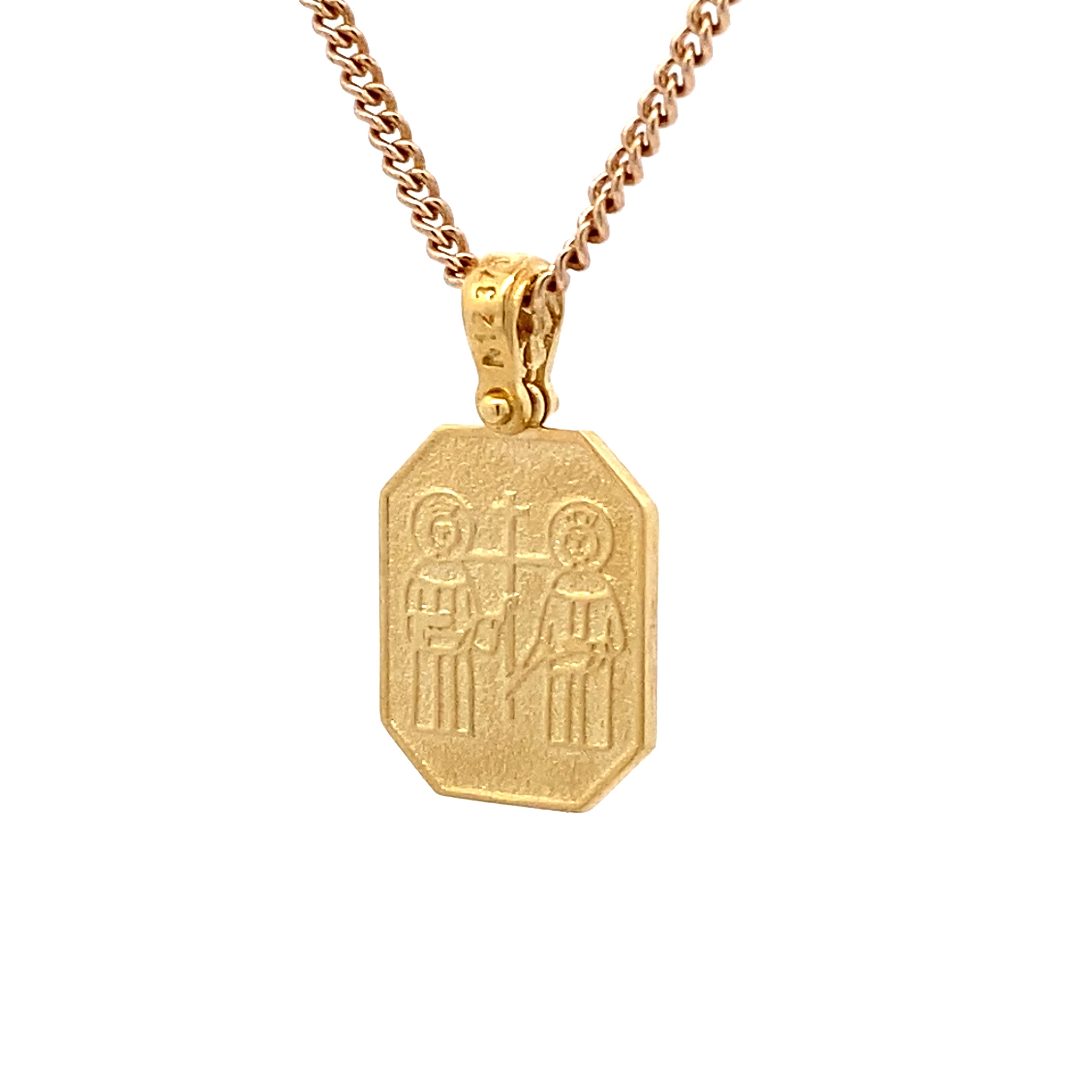 9ct Yellow Gold Rectangular Orthodox Medallion