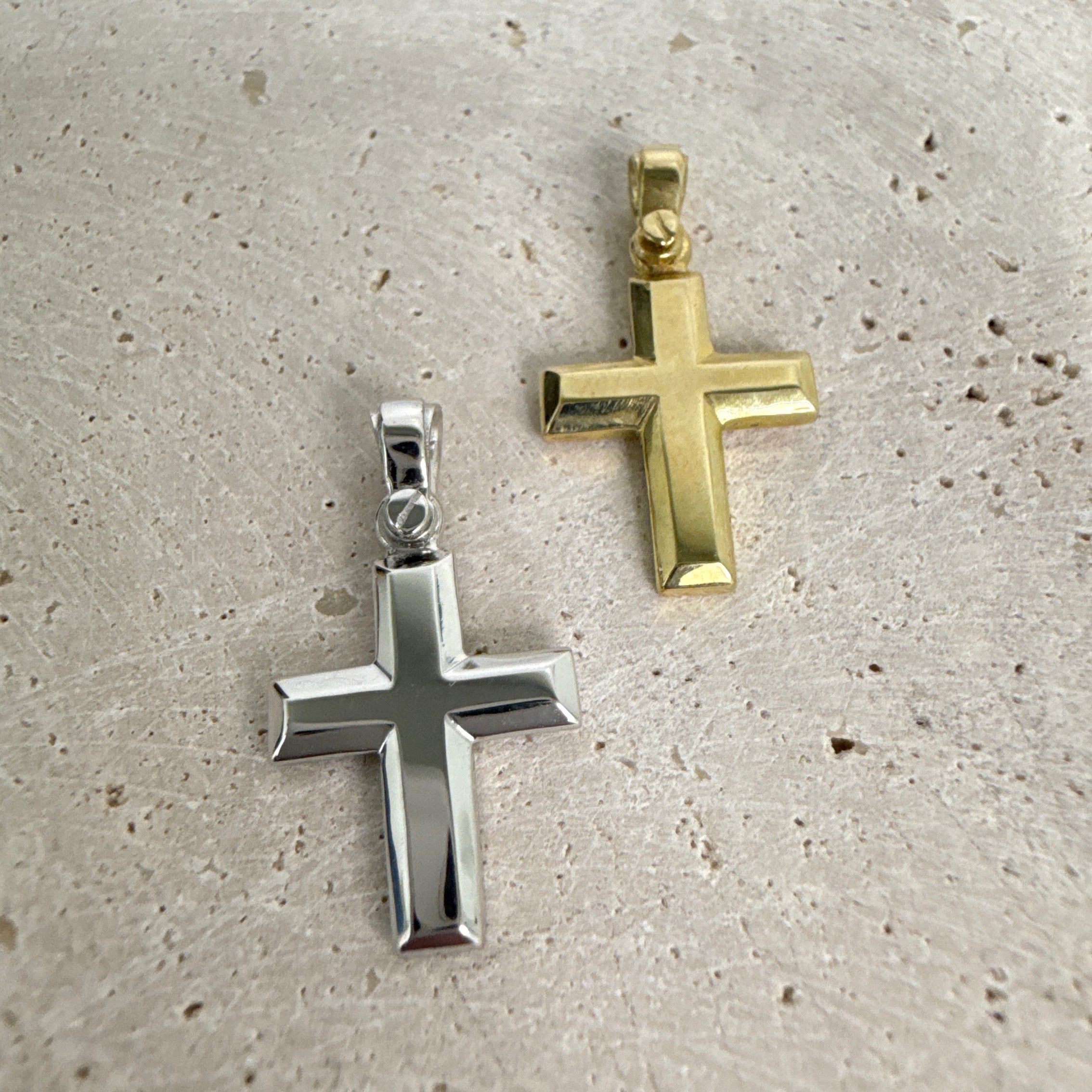 Bevelled Edge Cross Pendant