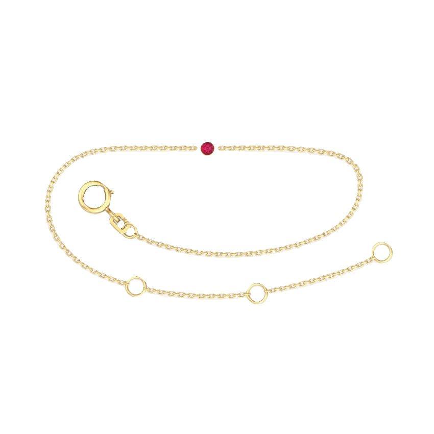 9ct Yellow Gold Birthstone Bracelet – 12 Birthstones Available