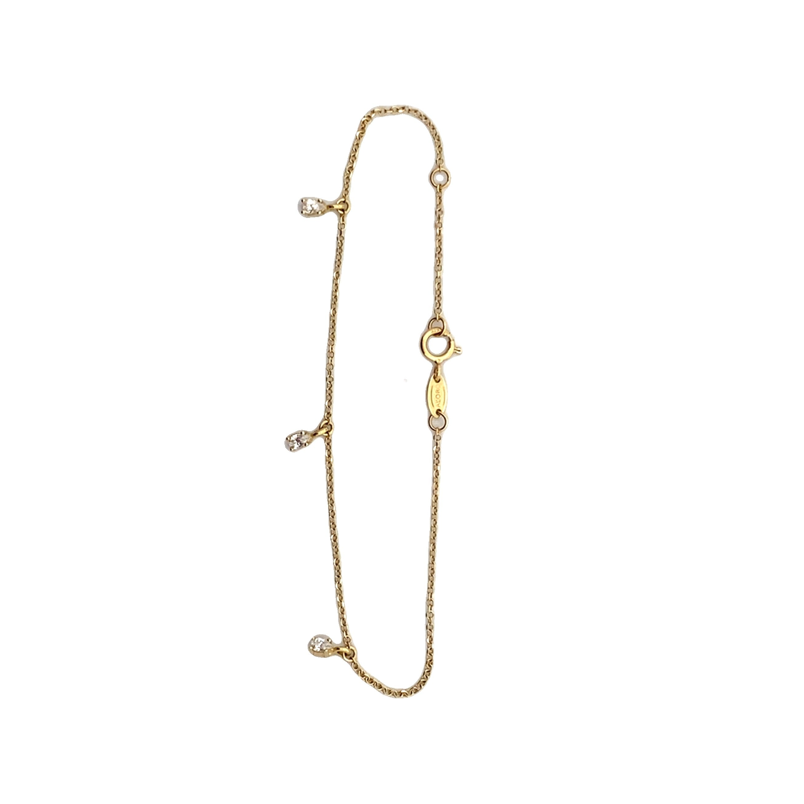 9ct Yellow Gold Cubic Zirconia Dangle Bracelet