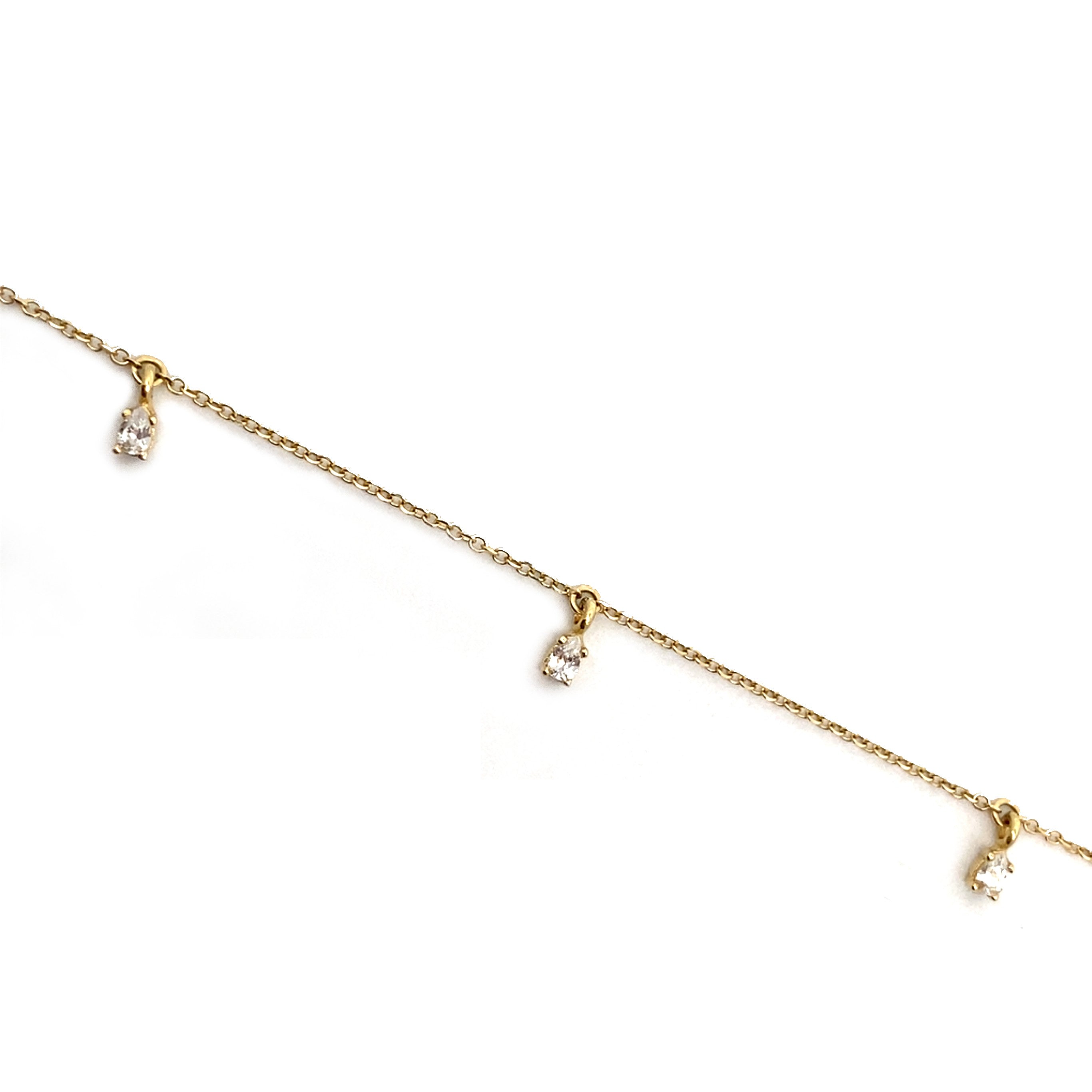 9ct Yellow Gold Cubic Zirconia Dangle Bracelet