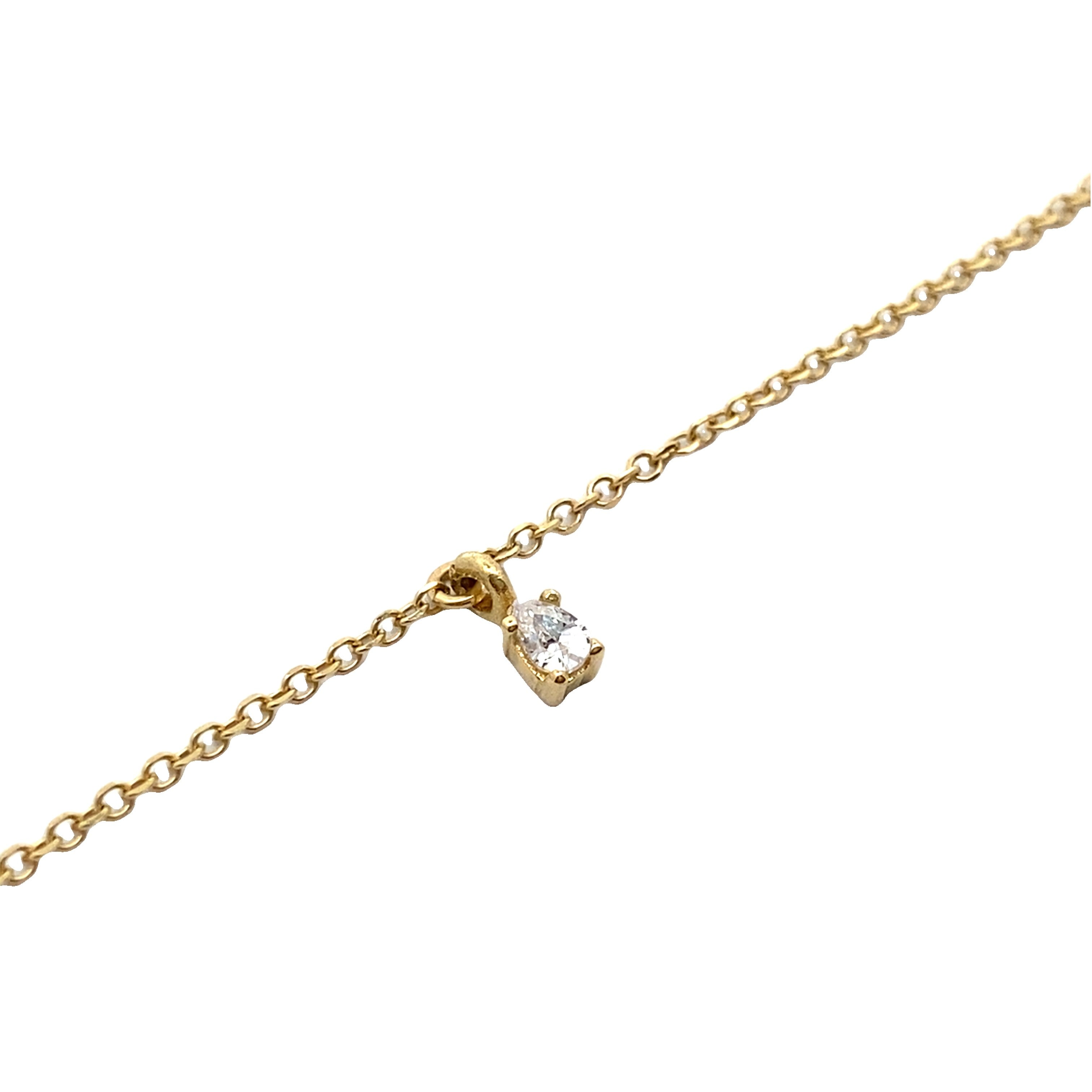 9ct Yellow Gold Cubic Zirconia Dangle Bracelet