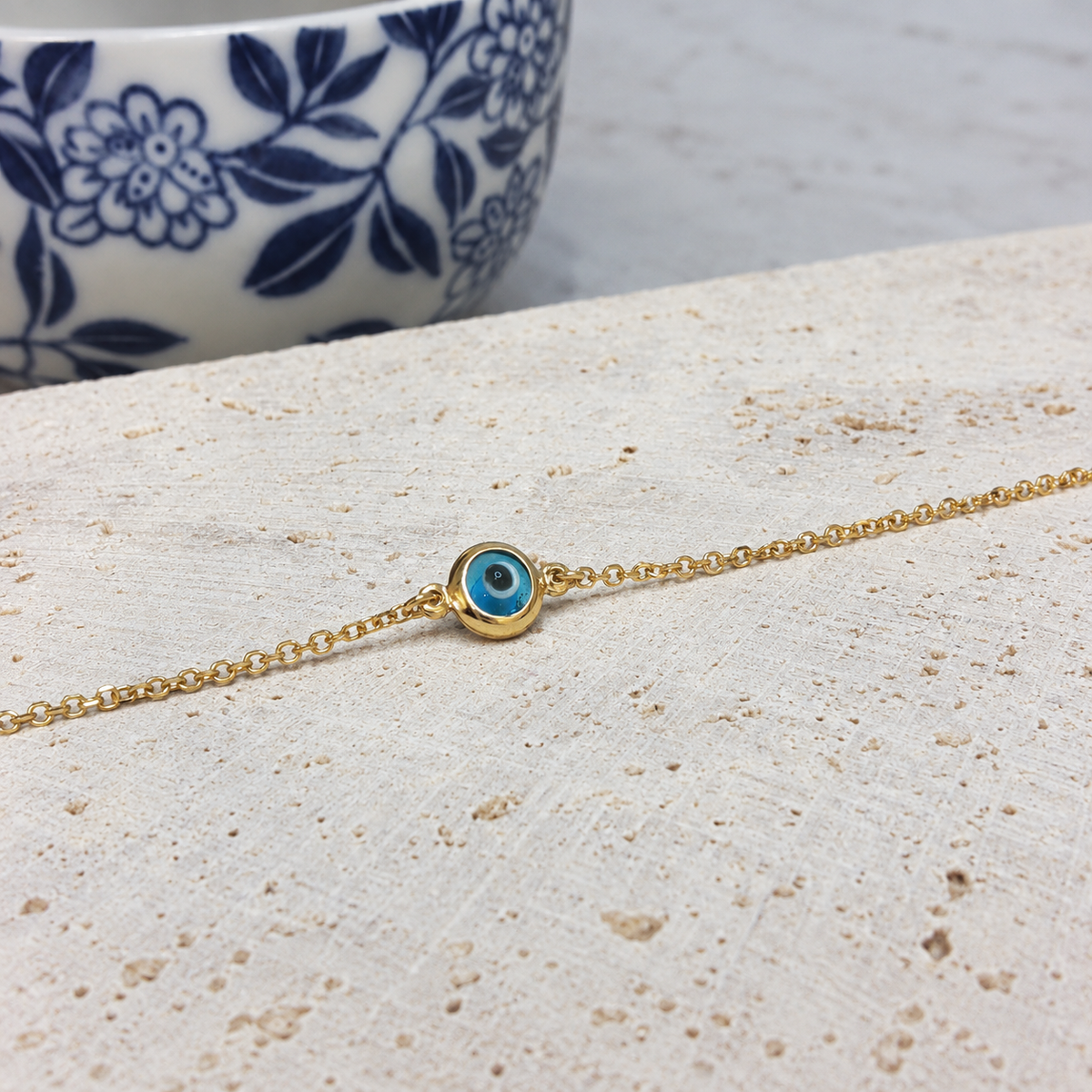 9ct Yellow Gold Evil Eye Mati Bracelet