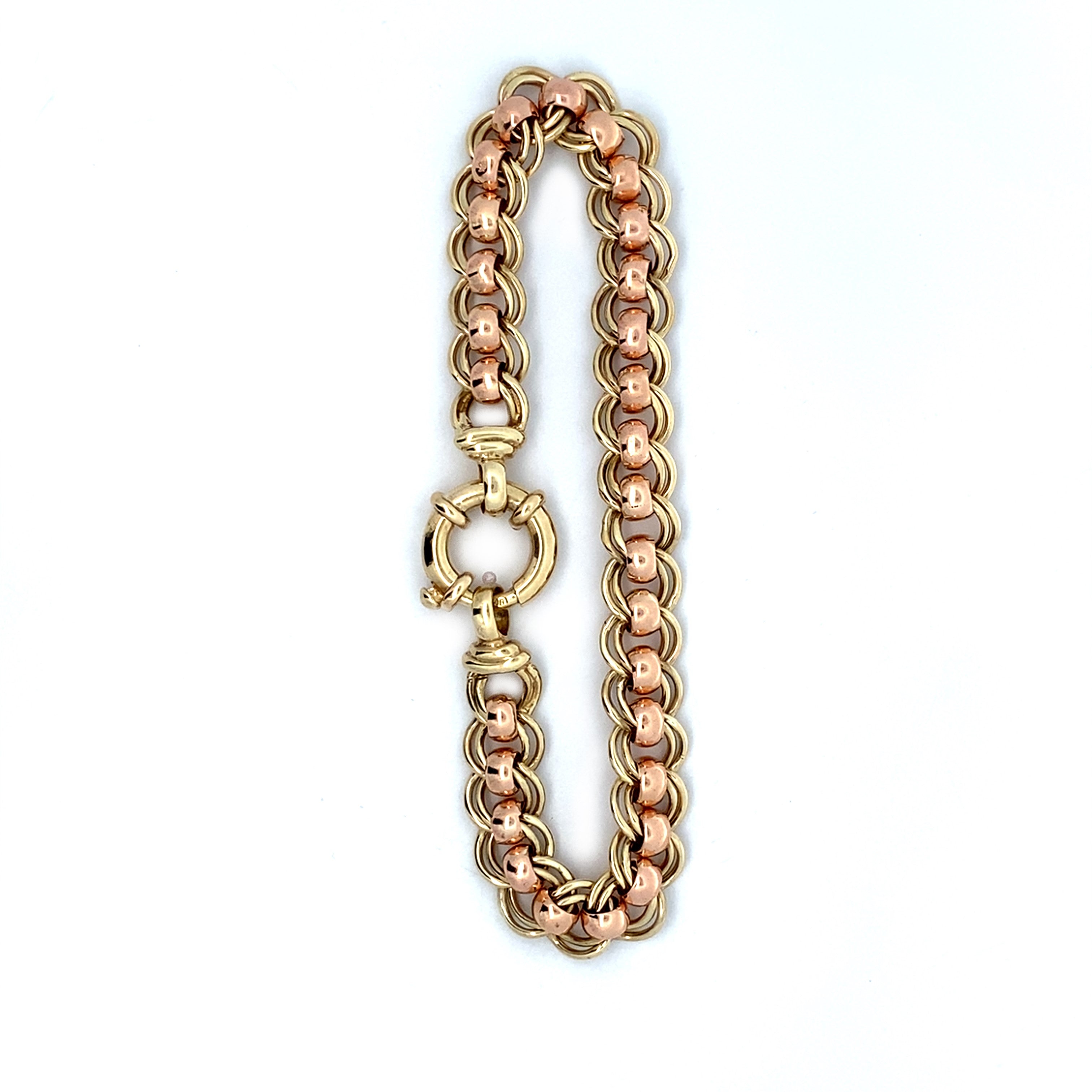 9ct Yellow and Rose Gold Roller Bracelet