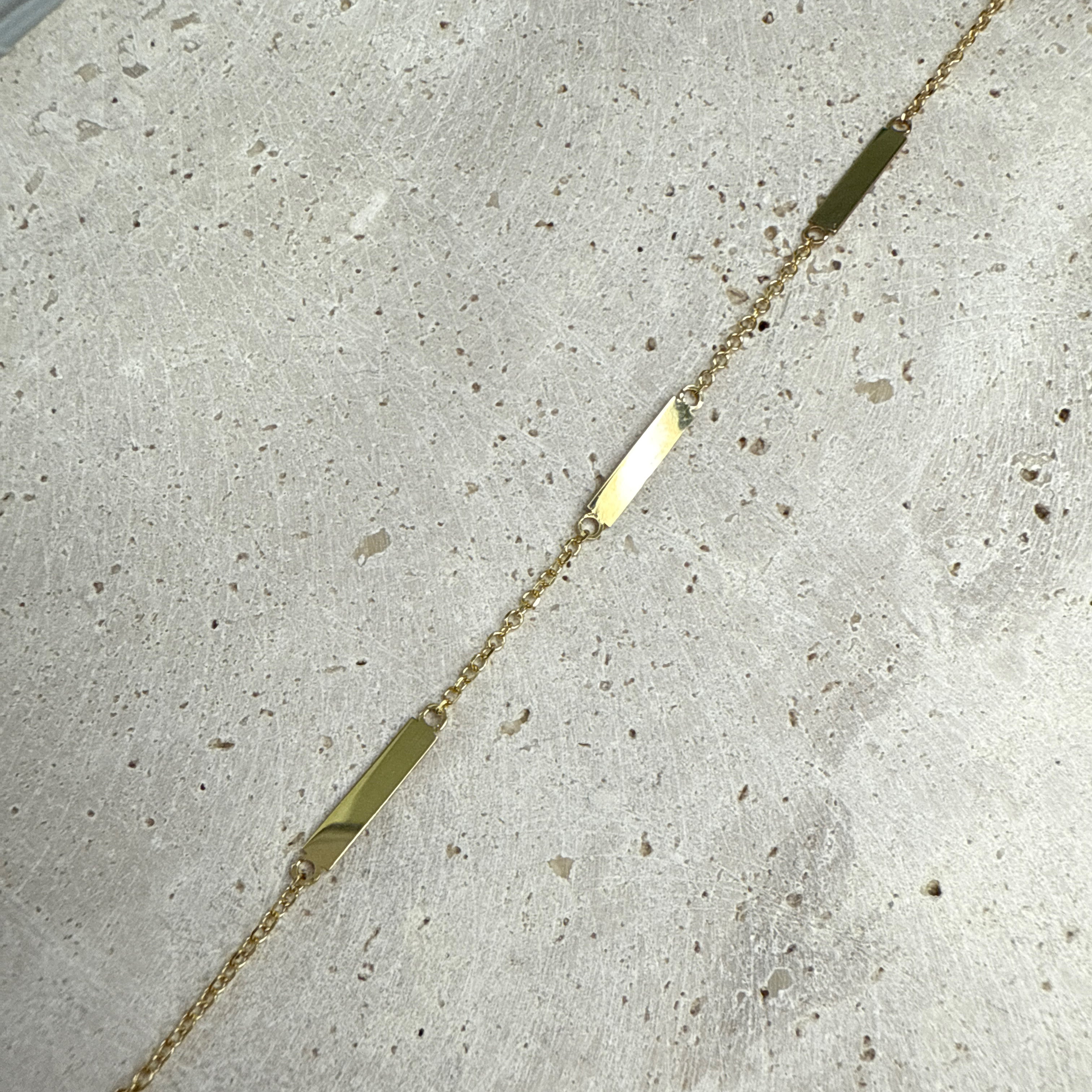 9ct Yellow Gold Delicate 7 Bar Bracelet