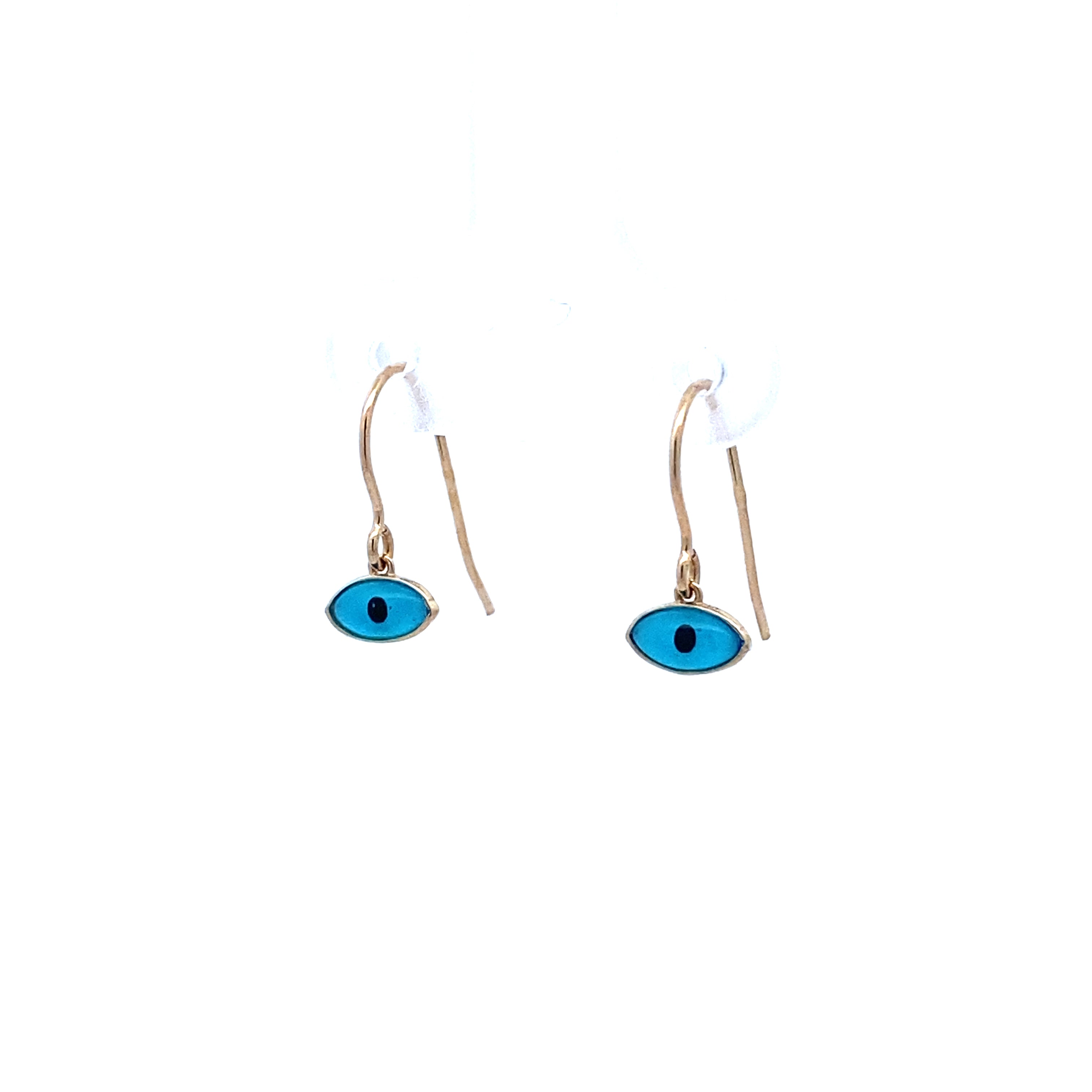 9ct Gold Evil Eye (Mati) Drop Earrings