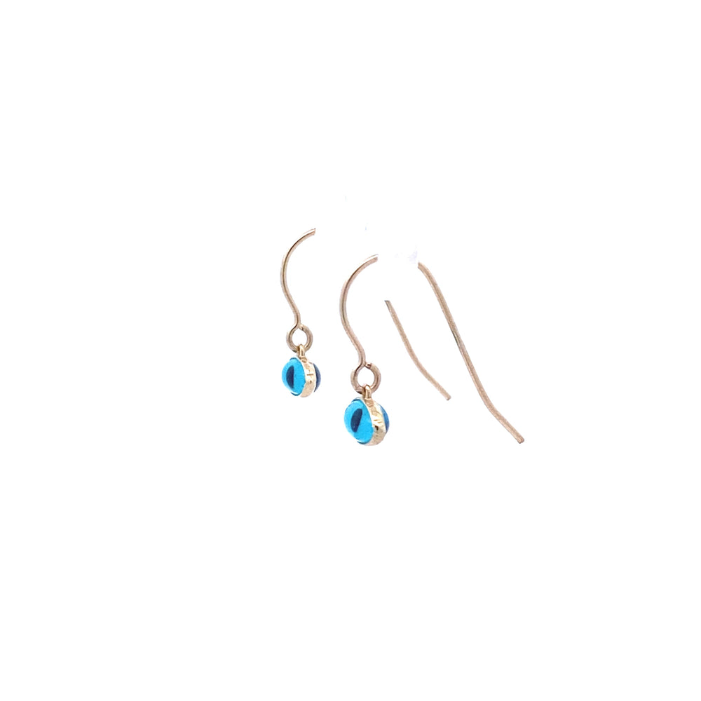 9ct Gold Evil Eye (Mati) Drop Earrings