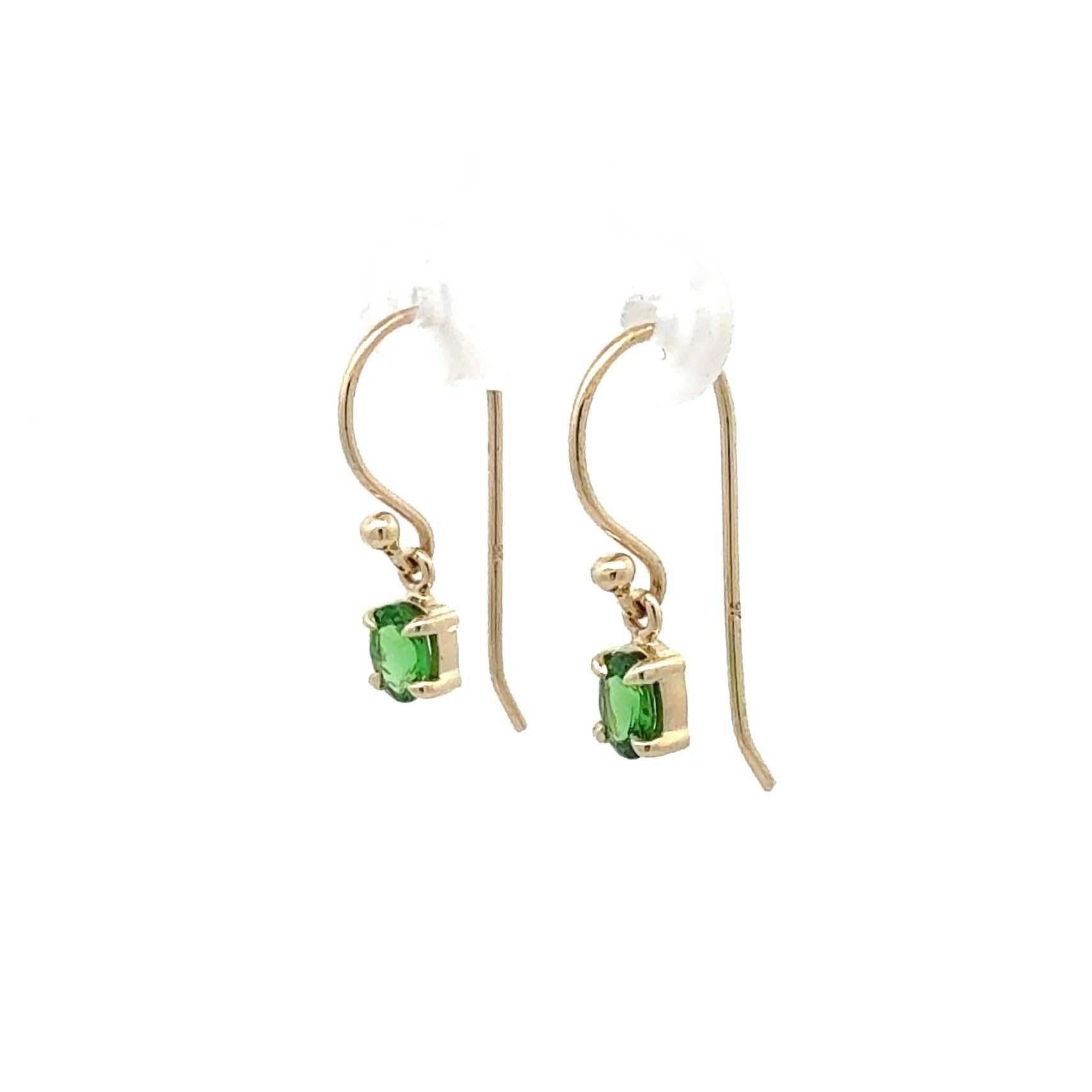 9ct Yellow Gold Oval Tsavorite Garnet Drop Earrings