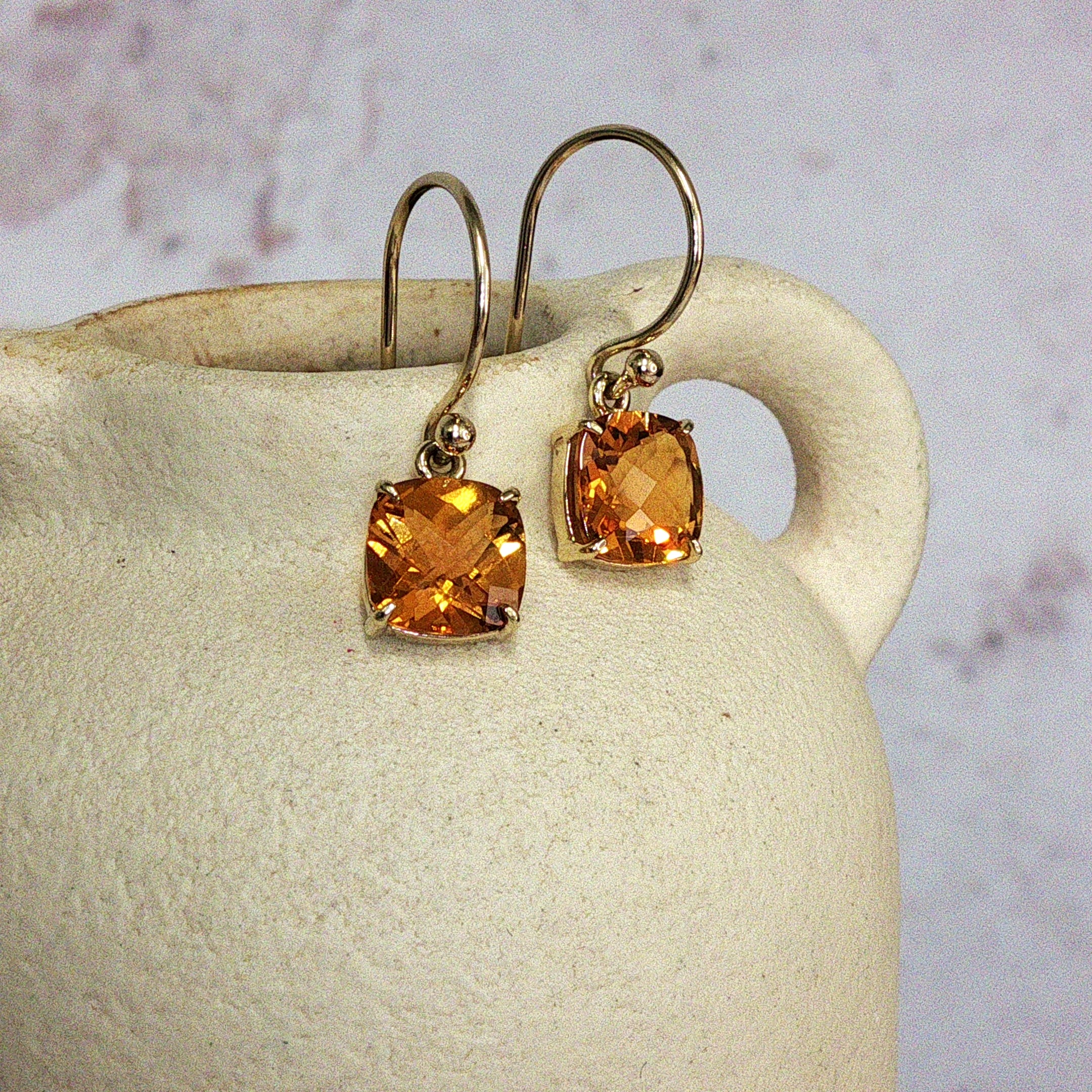 9ct Yellow Gold Citrine Drop Earrings