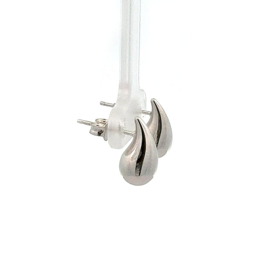 9ct White Gold Teardrop Earrings