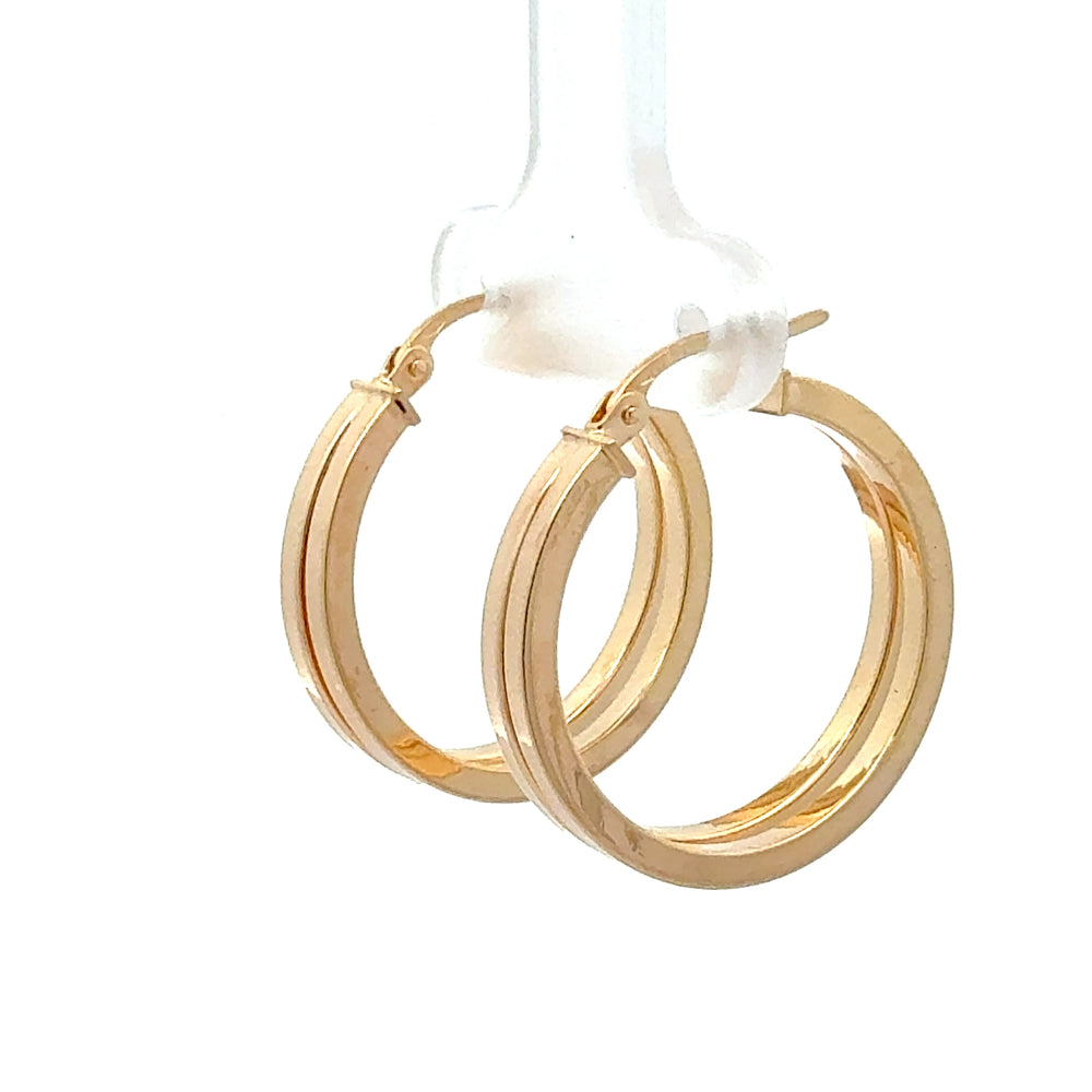 9ct Yellow Gold Double Hoop Earrings