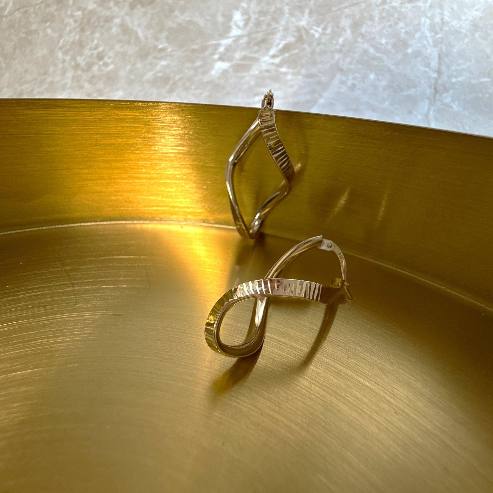 9ct Yellow Gold Twist Hoops