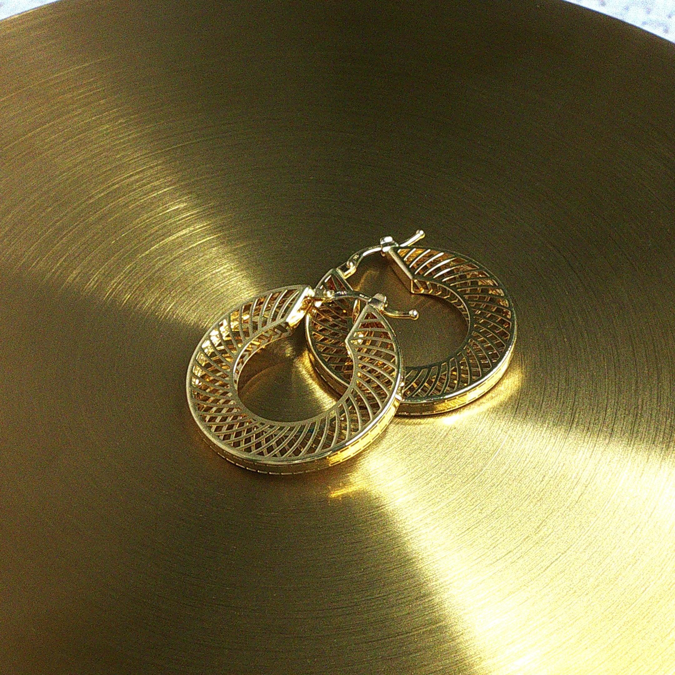 18ct Yellow Gold Fancy Hoop Earrings