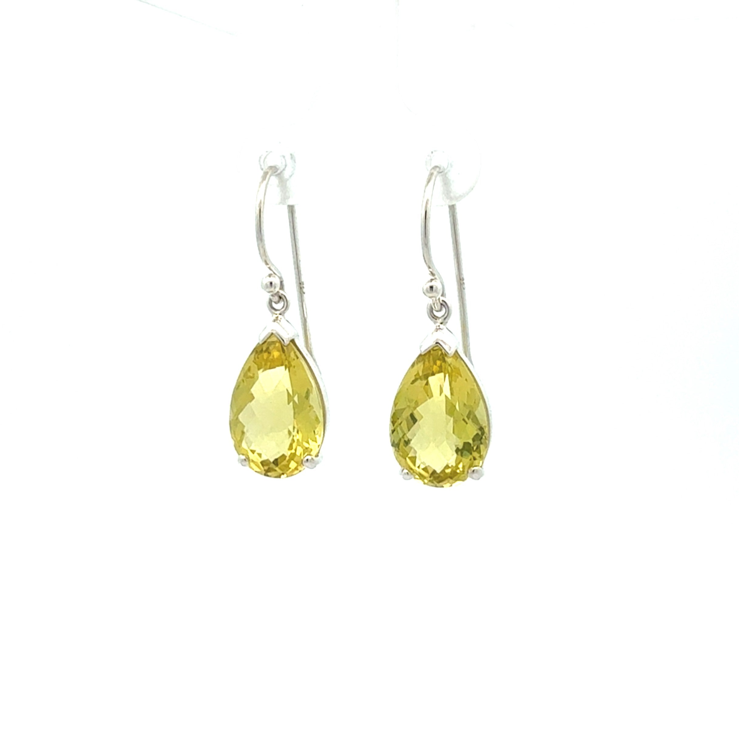 Sterling Silver Lemon Quartz Drop Earrings