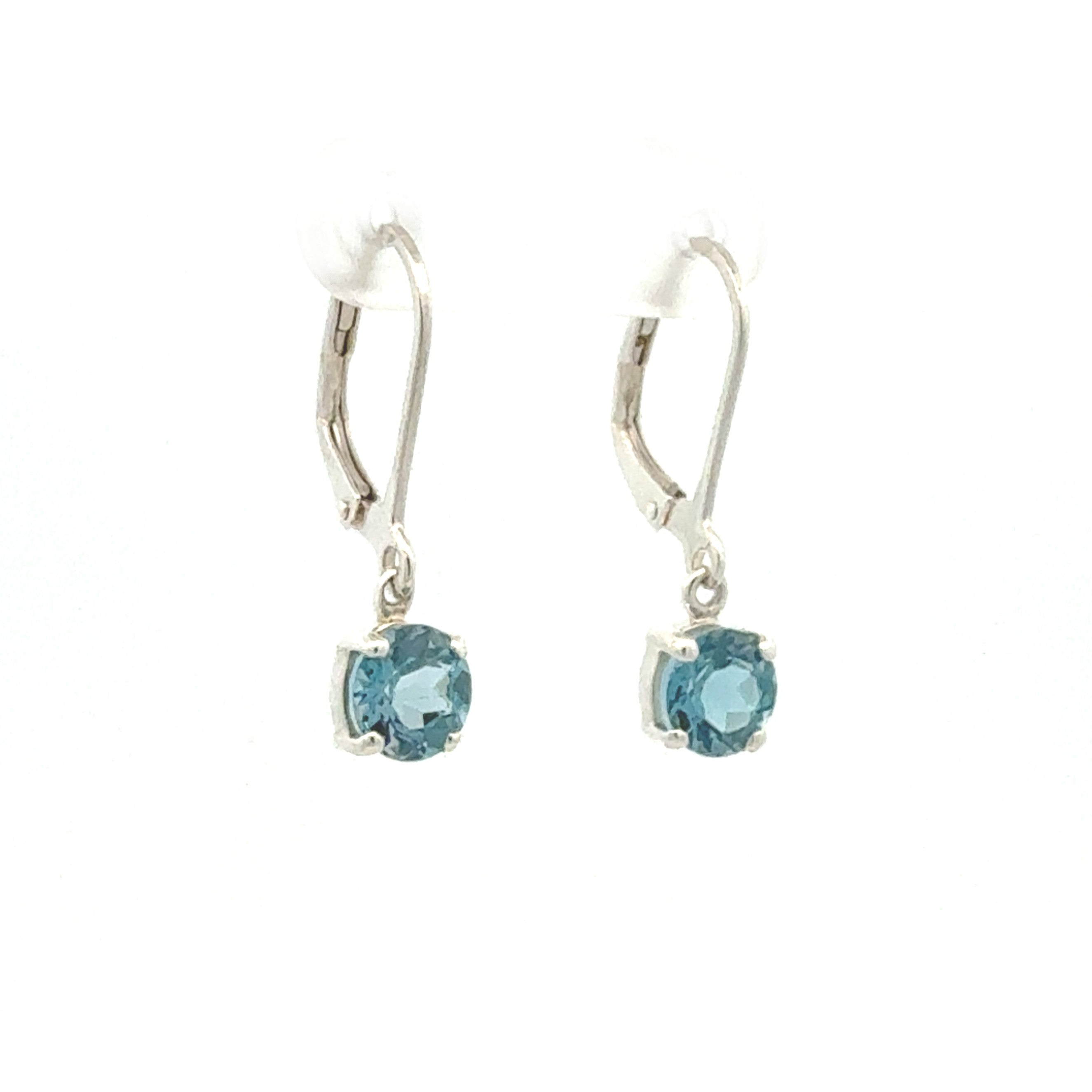 Sterling Silver London Blue Topaz Continental Drop Earrings