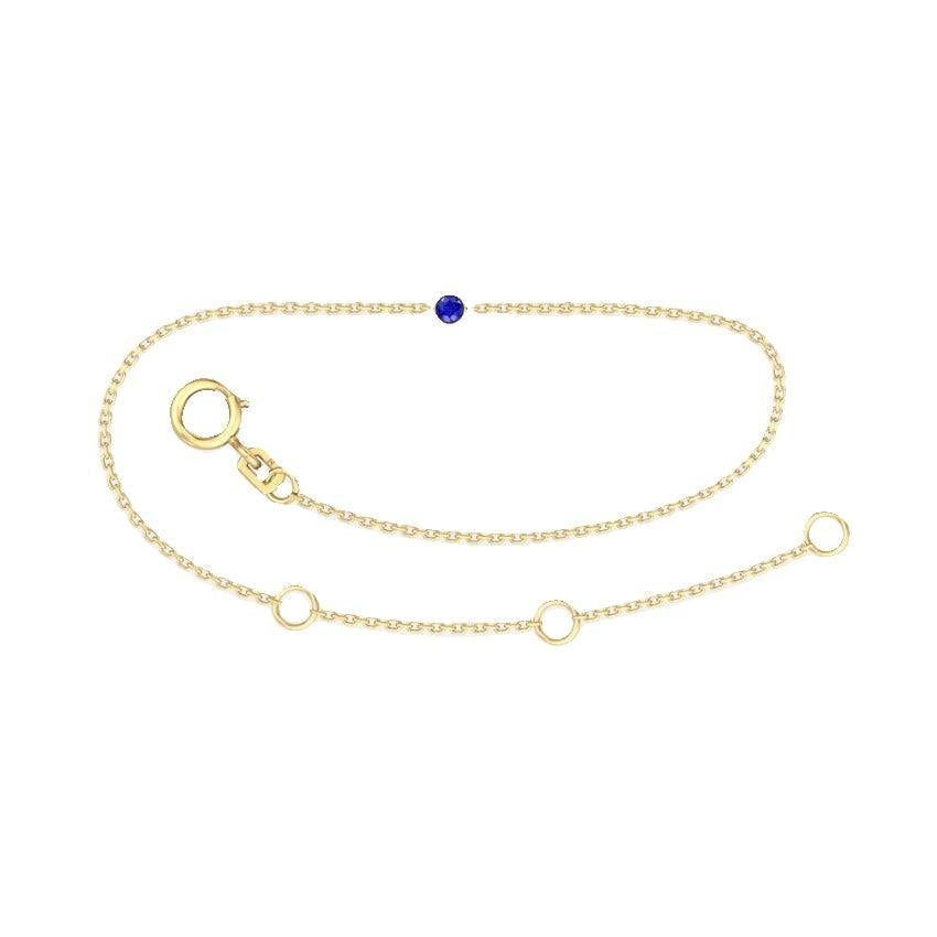 9ct Yellow Gold Birthstone Bracelet – 12 Birthstones Available