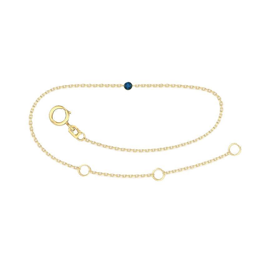 9ct Yellow Gold Birthstone Bracelet – 12 Birthstones Available
