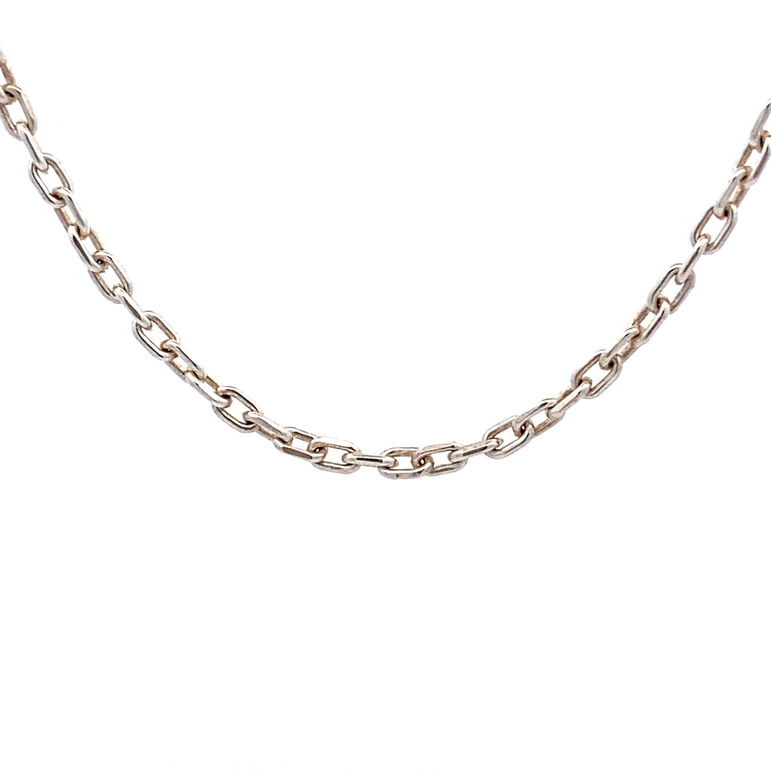 Sterling Silver Hammered Cable/Trace Chain (1.6mm Link)