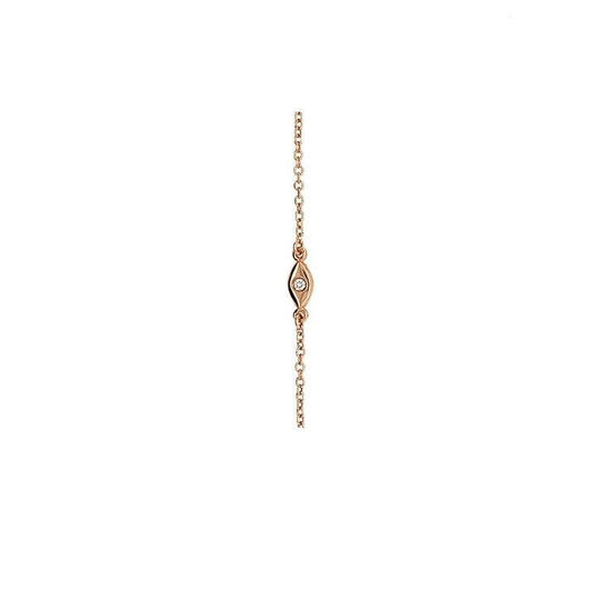 9ct Rose Gold Cubic Zirconia Station Bracelet
