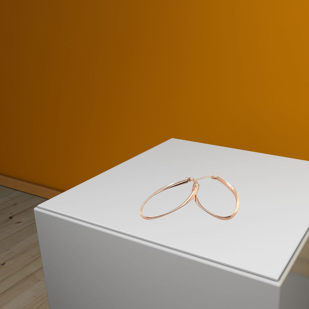 9ct Rose Gold Twist Hoop