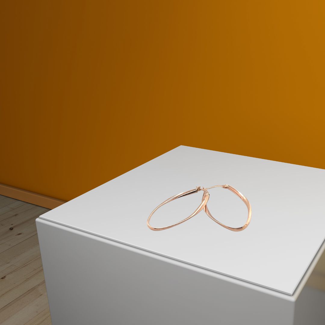 9ct Rose Gold Twist Hoop