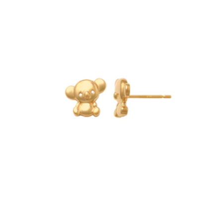 9ct Yellow Gold Koala Earrings