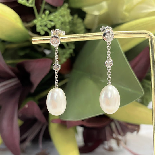 Sterling Silver Freshwater Pearl Earrings