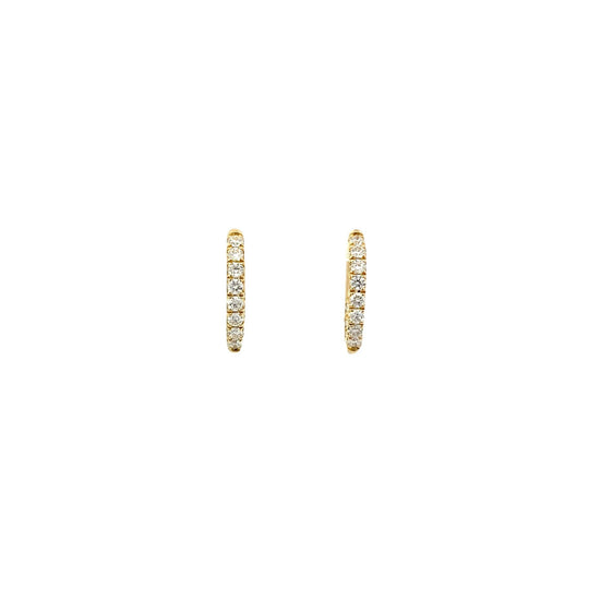 18ct Gold Inside/Outside Diamond Set Huggies