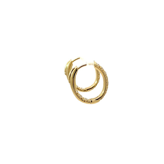 18ct Gold Inside/Outside Diamond Set Huggies