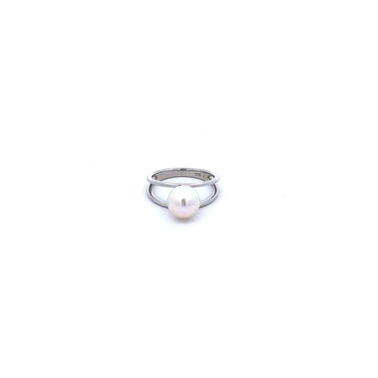 9ct White Gold Akoya Pearl Ring