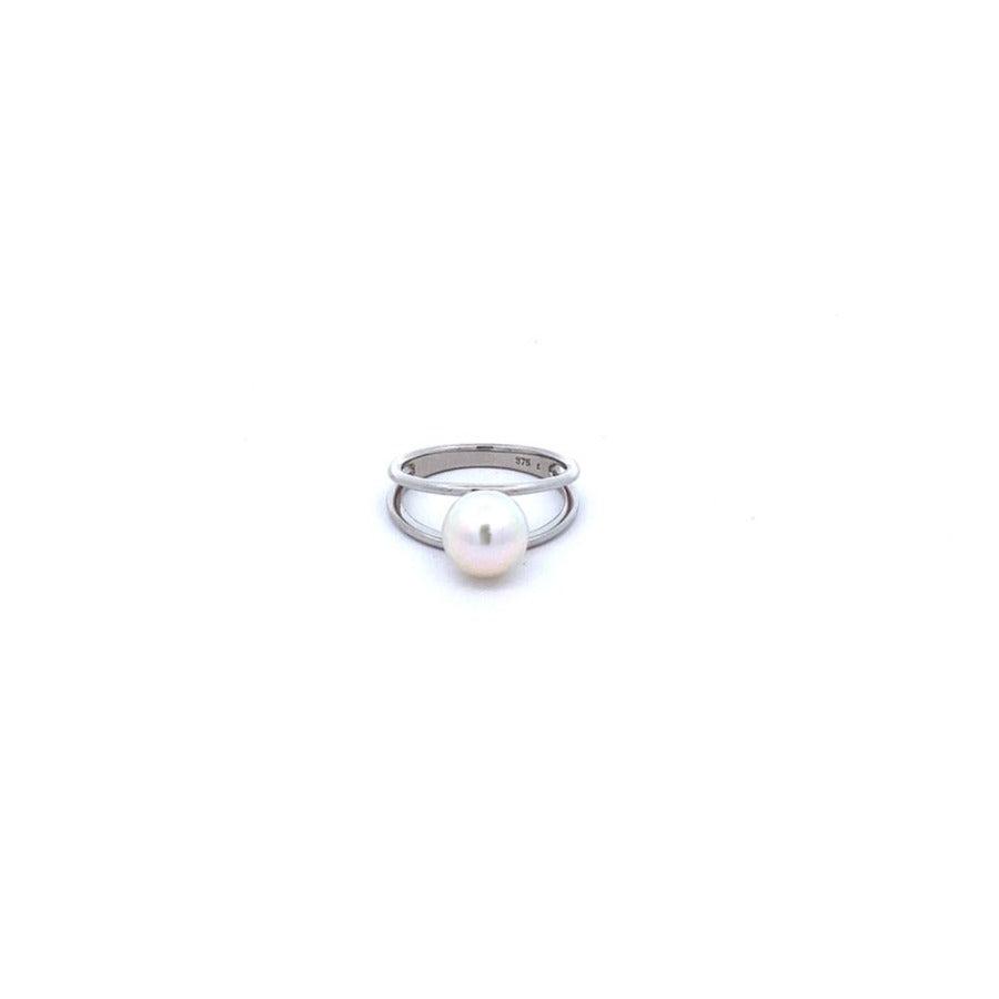 9ct White Gold Akoya Pearl Ring
