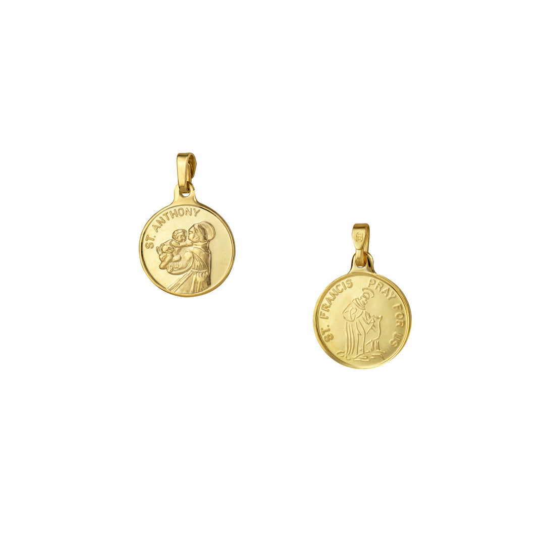 9ct Yellow Gold St Anthony/St Francis Medallion