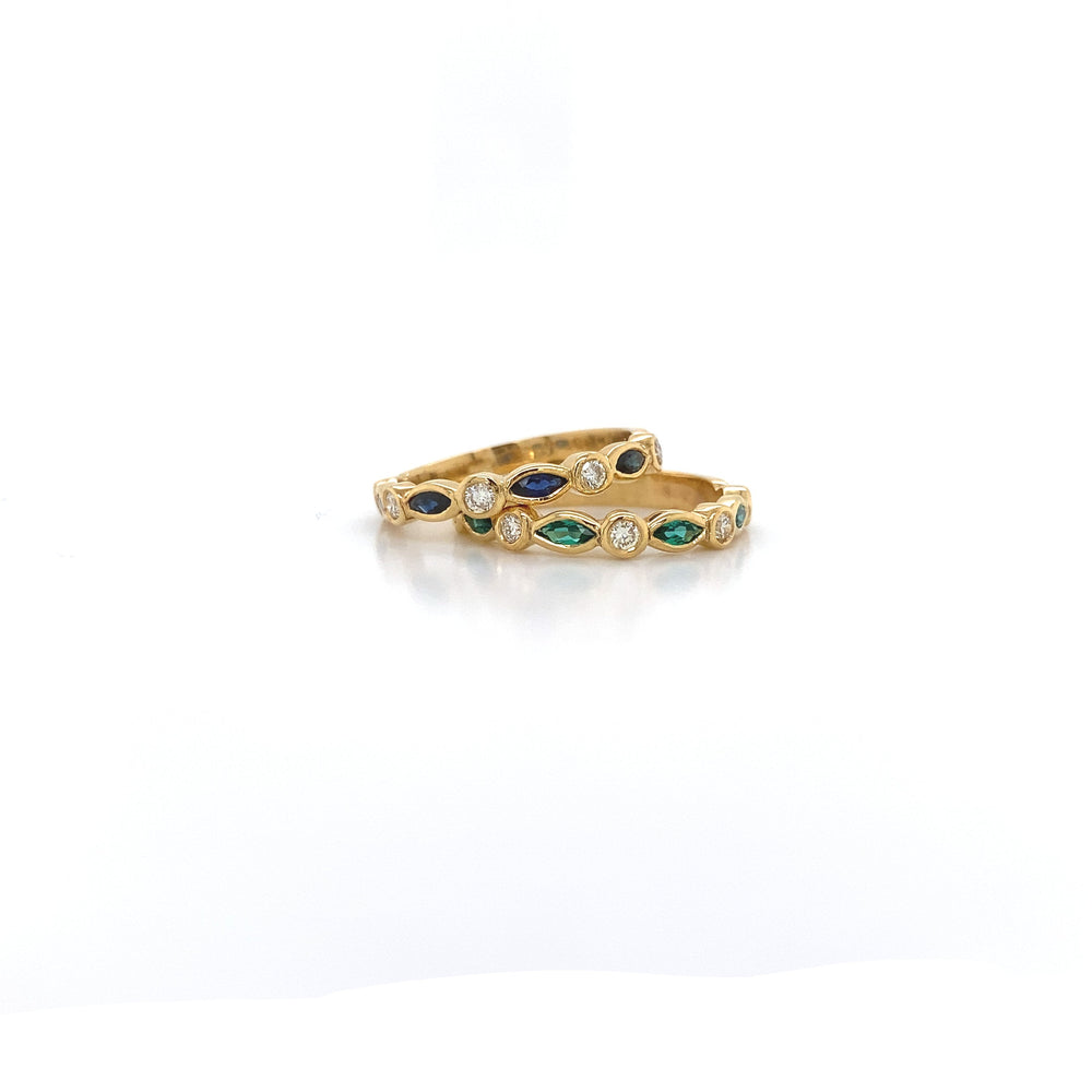 9ct Yellow Gold Emerald & Diamond Ring