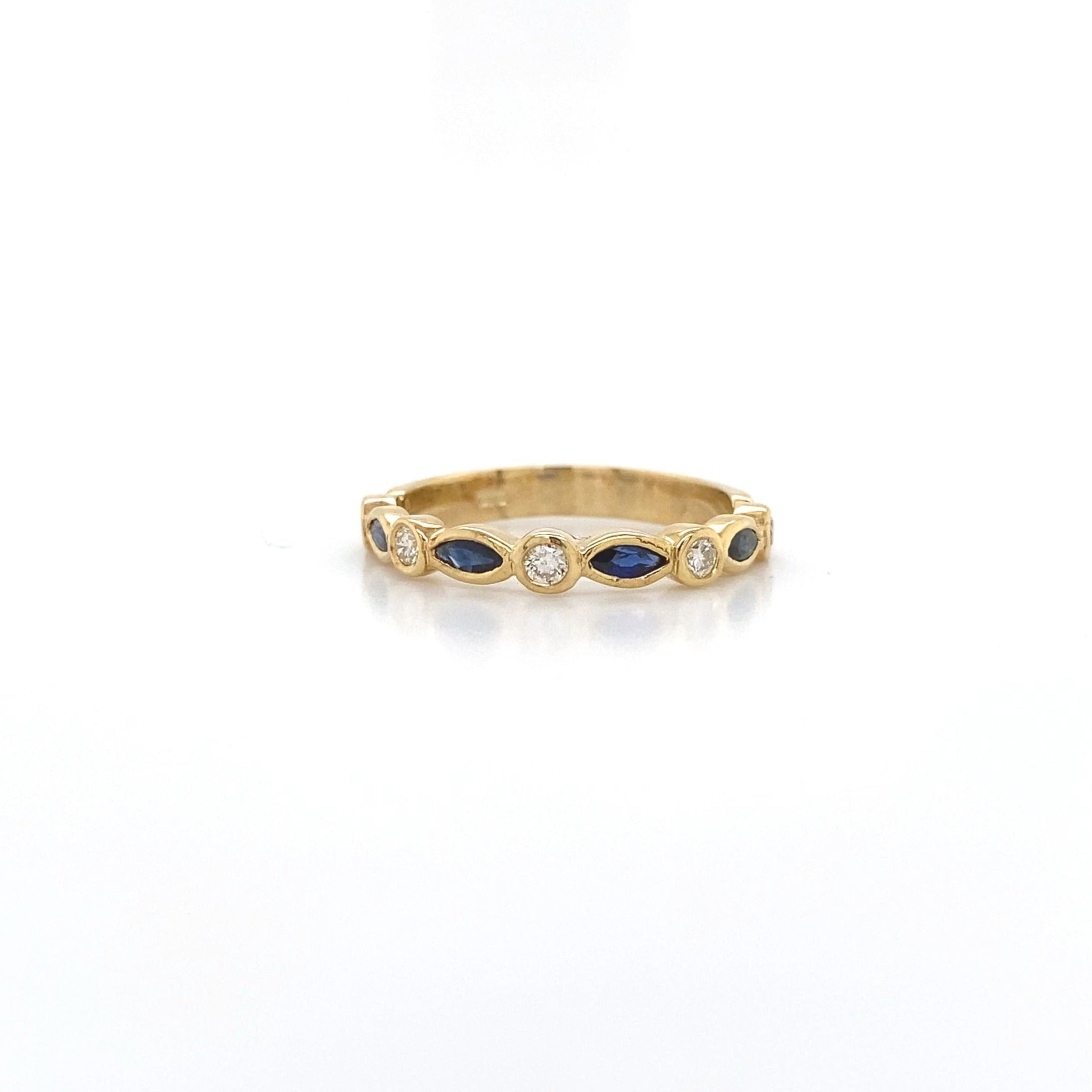 9ct Yellow Gold Diamond and Sapphire Ring