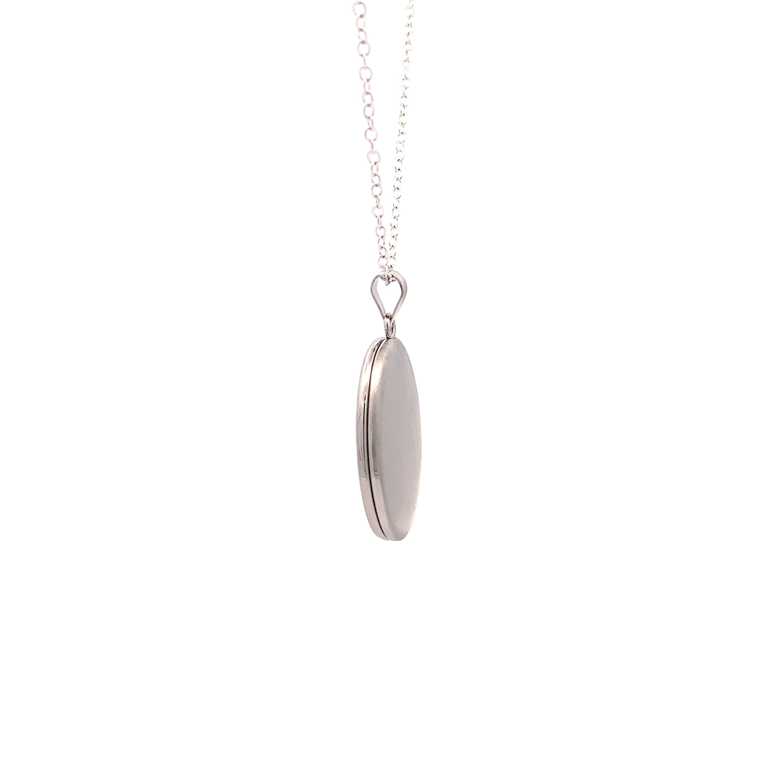 Sterling Silver Oval Memorial Pendant