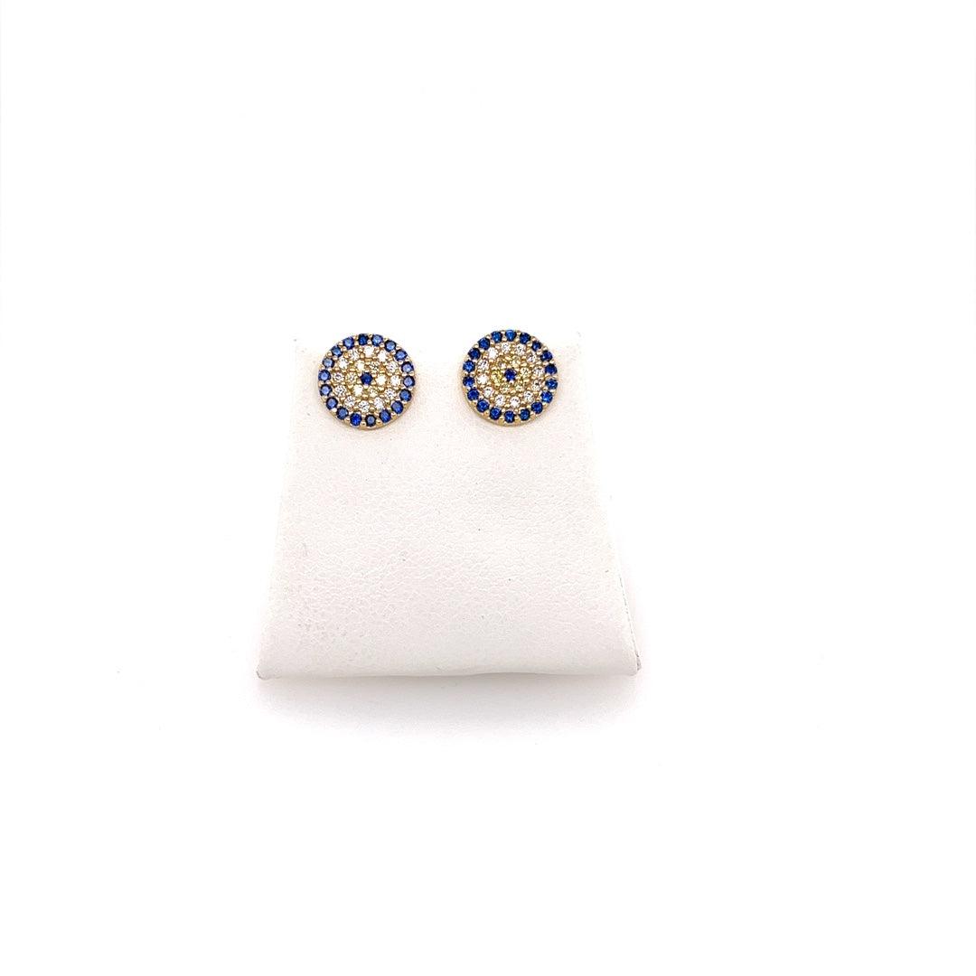 9ct yellow gold Evil Eye (Mati) Earrings (large)