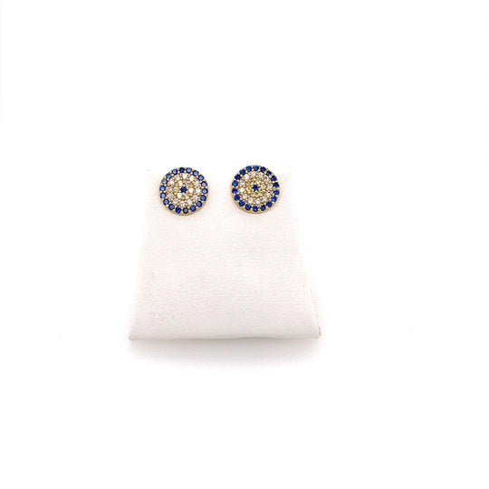 9ct yellow gold Evil Eye (Mati) Earrings (large)