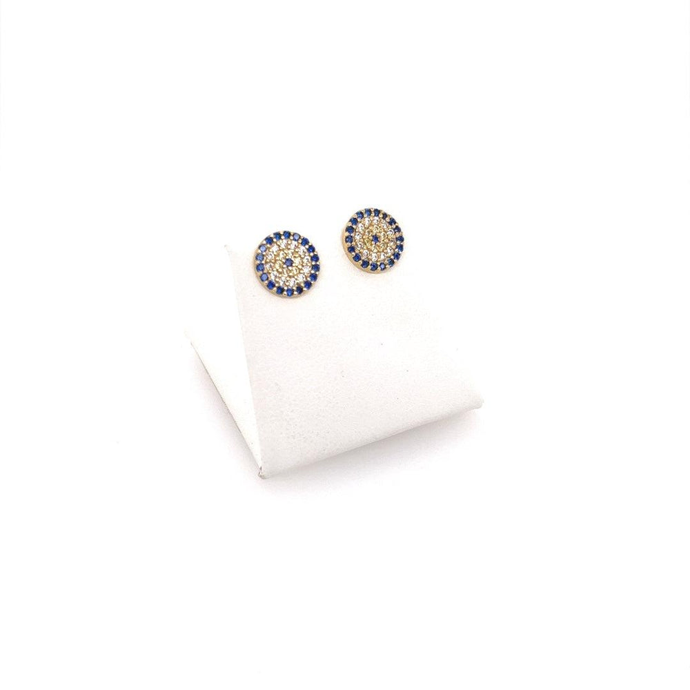 9ct yellow gold Evil Eye (Mati) Earrings (large)