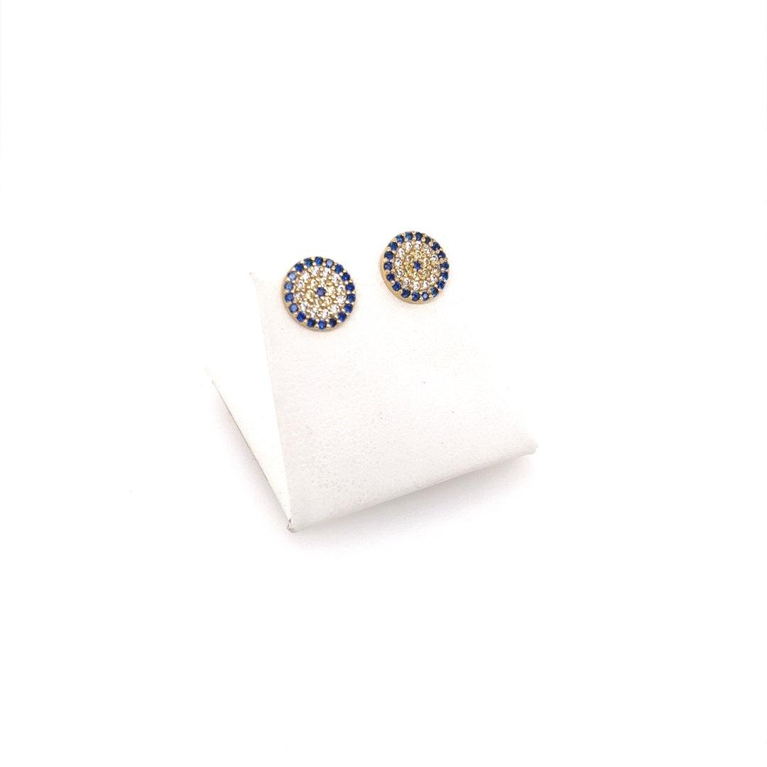 9ct yellow gold Evil Eye (Mati) Earrings (large)