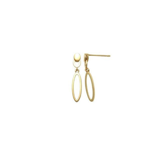 9ct Oval Drop Stud Earrings