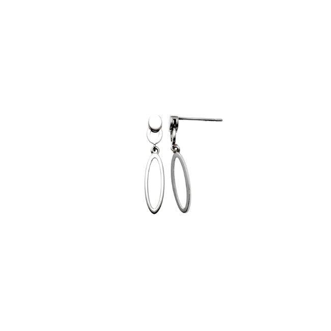 9ct Oval Drop Stud Earrings